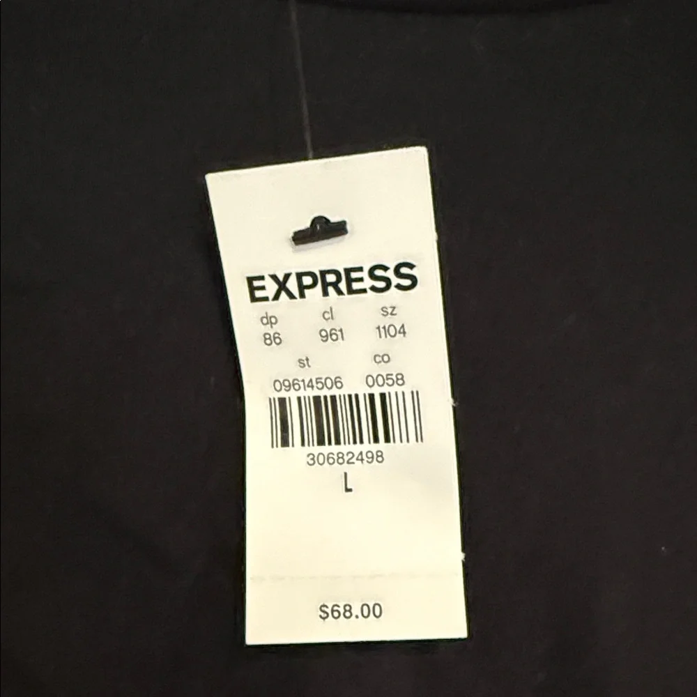 Express Chic Black Blouse with Gold Accents size L - Picture 3 of 6